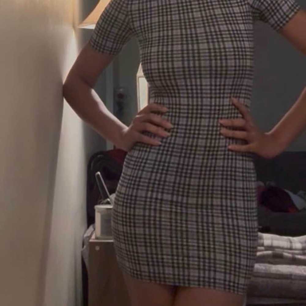 H&M Purple Plaid Mini Dress